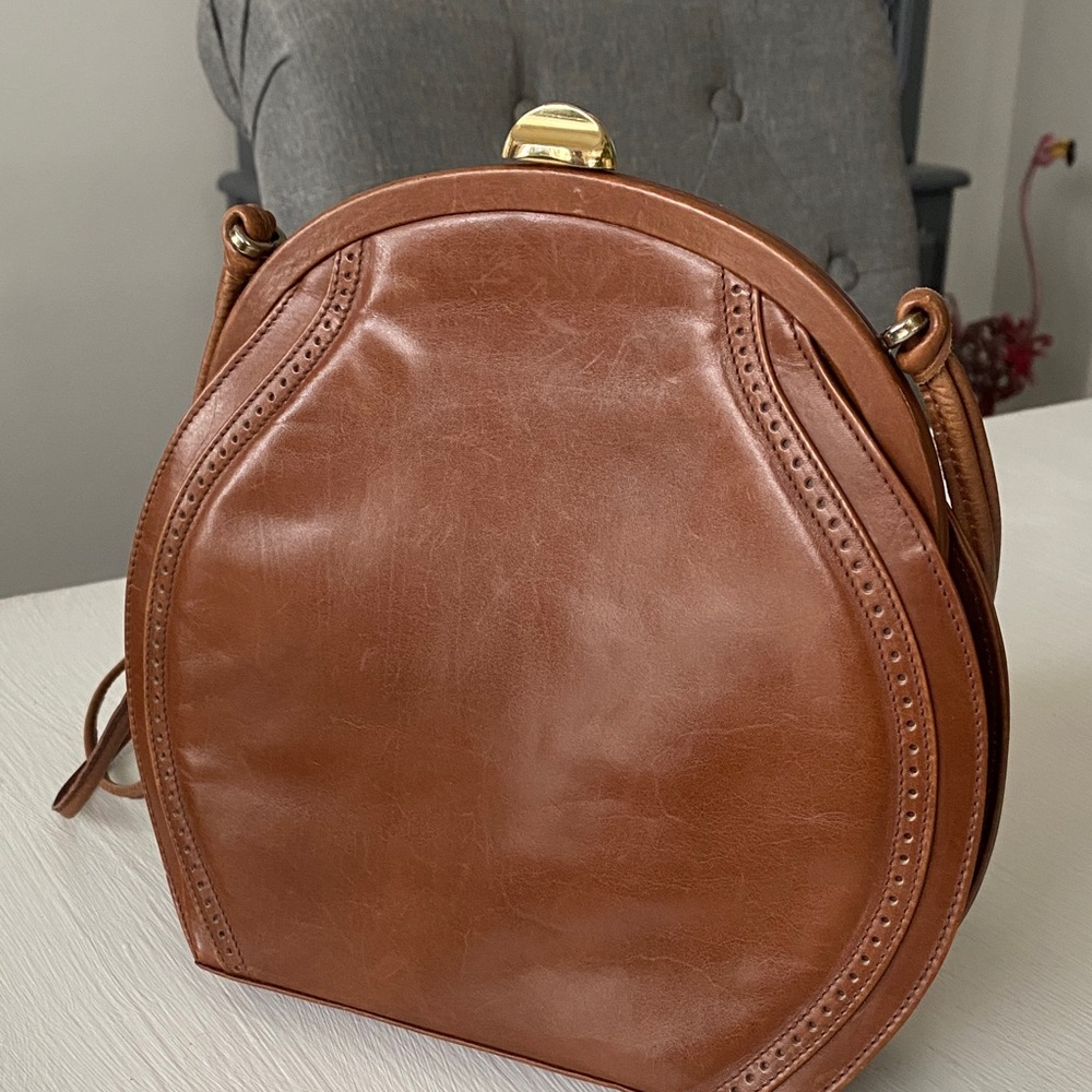 Vintage Bally Les Accessoires Dome-Shaped Saddle Leather Bag 1970s with COA - Picture 4 of 14